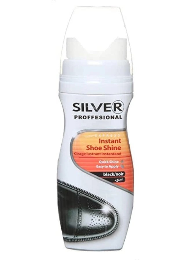 Silver Easy-to-Use Sponge Top Shoe Polish, Black, 75ml