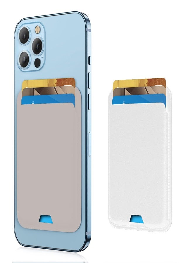 [عبوتان] محفظة مغناطيسية متوافقة مع MagSafe لهواتف iPhone 17 و16 و15 و14 و13 و12 Pro Max وAir Plus، حامل بطاقات Mag 3 Safe مُطوّر يُلصق على هواتف Apple، لون وردي فاتح وأبيض - Image 1