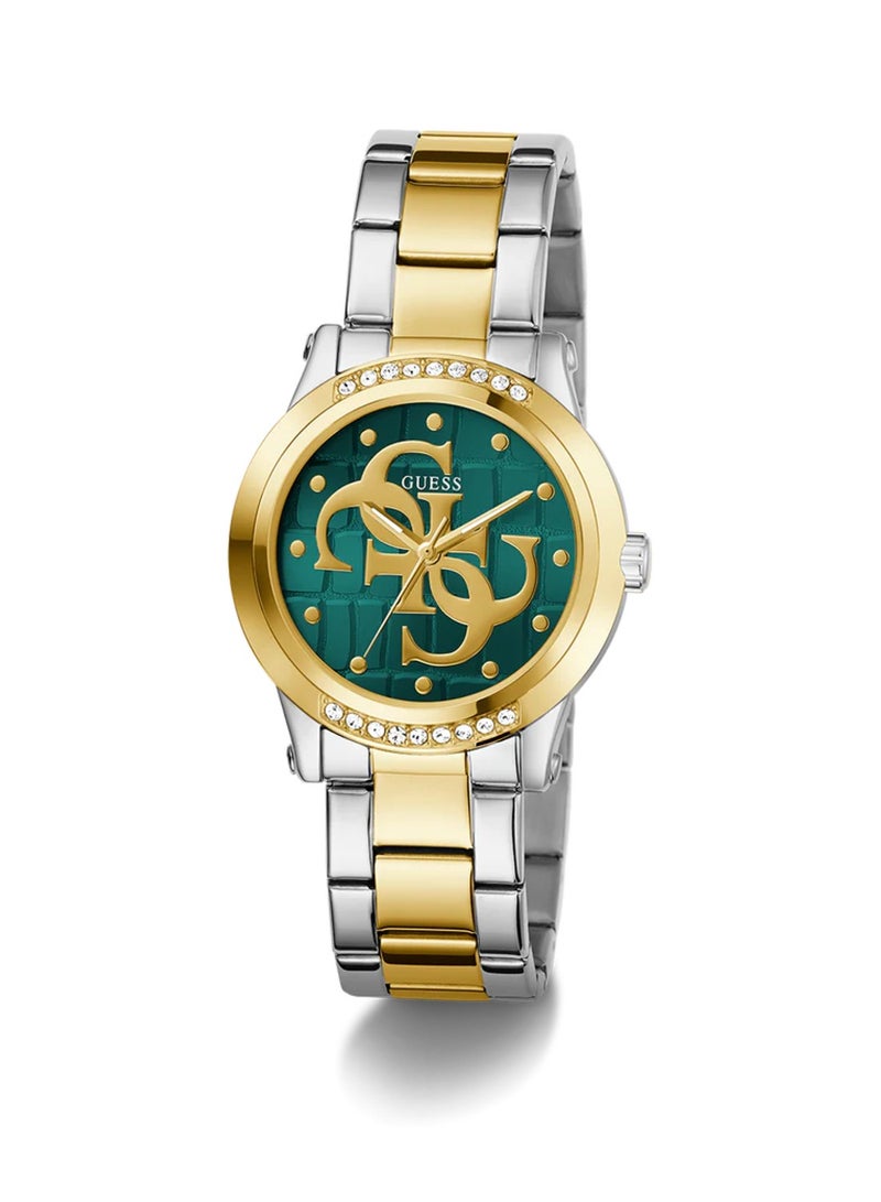 GUESS ساعة أنيت النسائية ذات اللونين التناظري من الفولاذ المقاوم للصدأ GW0861L4 - Image 5