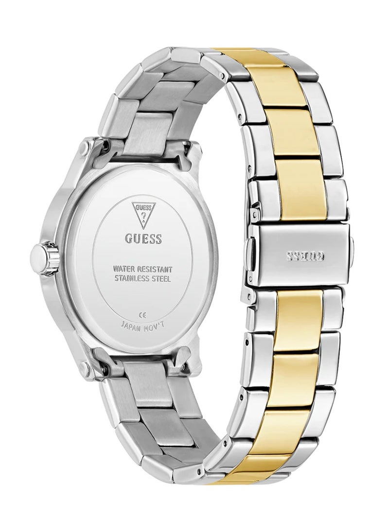 GUESS ساعة أنيت النسائية ذات اللونين التناظري من الفولاذ المقاوم للصدأ GW0861L4 - Image 3
