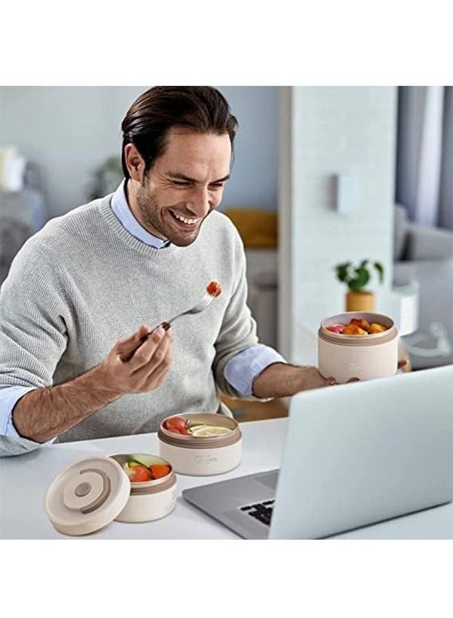 JOGAMS Microwaveable Thermal Lunch Box, Portable Insulated Lunch Containers with Bag, Leakproof Stackable Stainless Steel Food Container For Adults, Kids, Set of 3 Tier Insulated Bento Boxes - Image 5