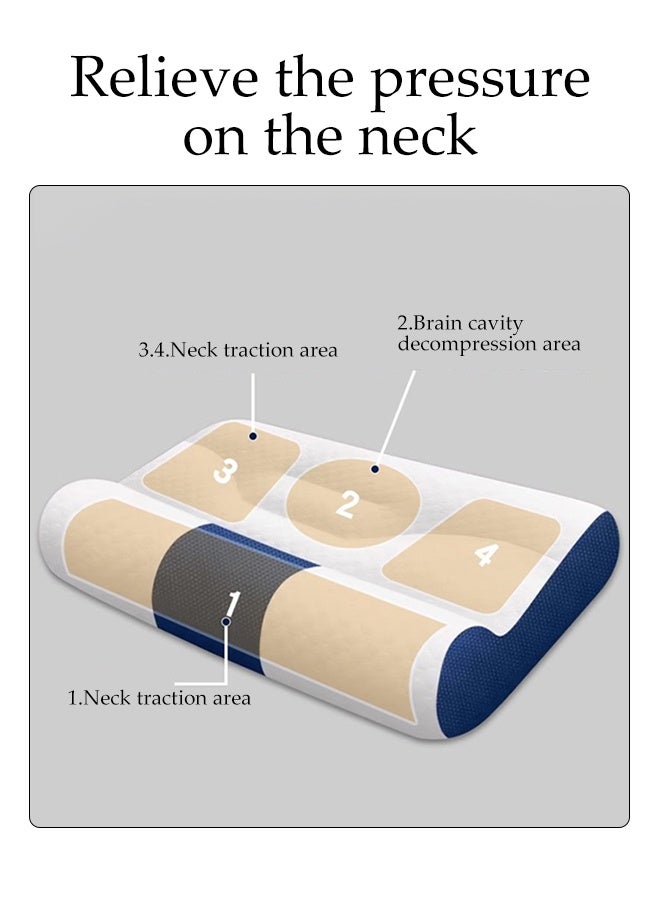 DUNISO 3D Memory Foam Pillow Comfortable Supportive Neck pillow Cervical Orthopedic Deep Sleep Neck Pillow Ergonomic Supportive Washable Cervical Pillow High-Density Memory Foam Neck Bolster Pillow for Side,Back,Stomach Sleepers - Image 5