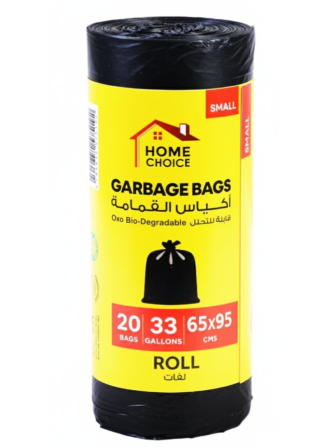 HOME CHOICE 33 جالون رول، عبوة من 3، أسود، 60 كيس قمامة، حجم 65x95 سم، أكياس نفايات، بطانة سلة، أكياس نفايات للاستخدام الداخلي والخارجي - Image 2