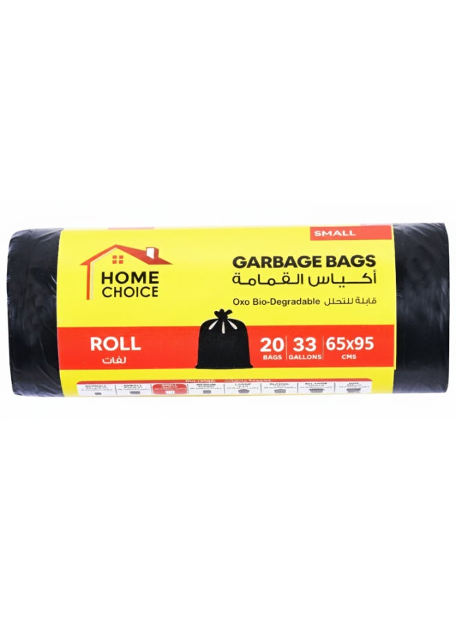HOME CHOICE 33 جالون رول، عبوة من 3، أسود، 60 كيس قمامة، حجم 65x95 سم، أكياس نفايات، بطانة سلة، أكياس نفايات للاستخدام الداخلي والخارجي - Image 3