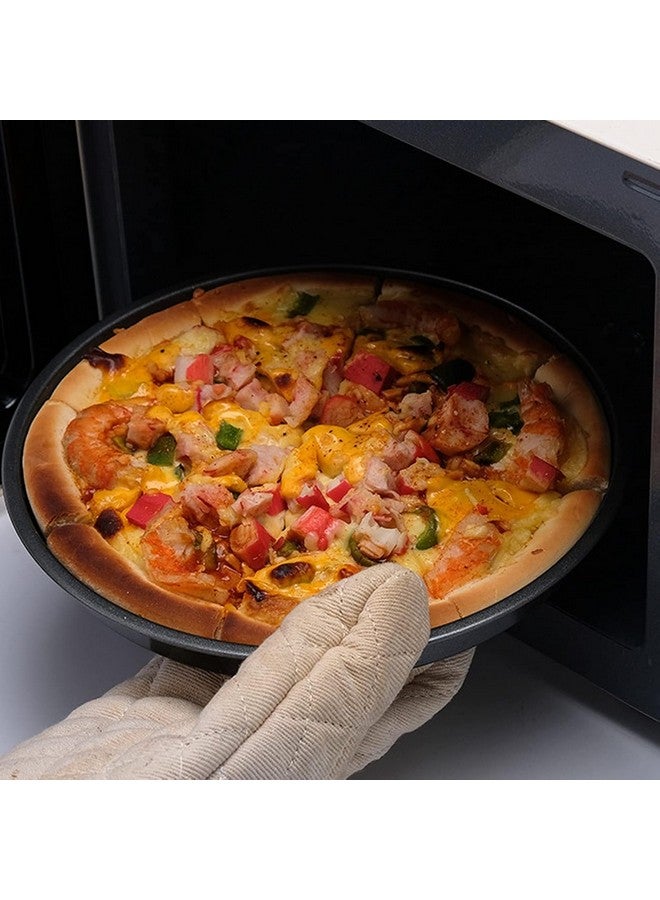 PureBake صينية بيتزا بقطر 9 بوصة من بيور بيك معتمدة من SGS من الفولاذ الكربوني لخبز البيتزا يمكن استخدامها في الميكروويف وفرن OTG، أدوات مطبخ غير لاصقة، صينية بيتزا دائرية - سوداء - Image 5