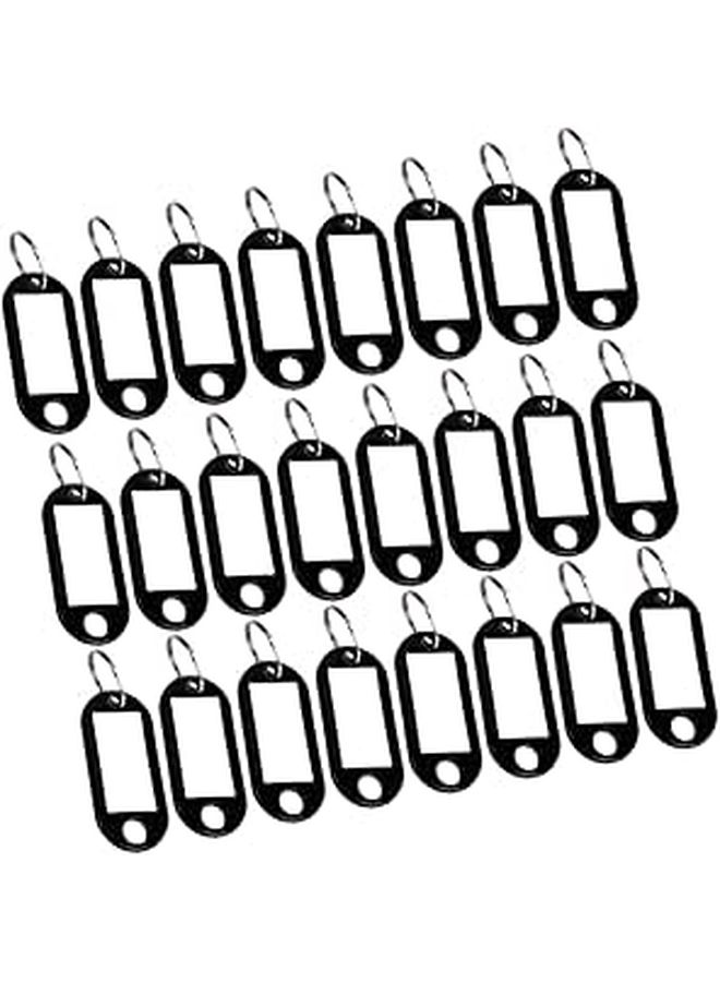 100 Pcs Black Key Tags with Rings Writable Labels for Luggage Pet Organizing Sturdy ID Tags - Image 1