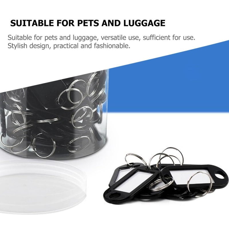 100 Pcs Black Key Tags with Rings Writable Labels for Luggage Pet Organizing Sturdy ID Tags - Image 4