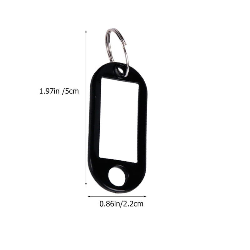 100 Pcs Black Key Tags with Rings Writable Labels for Luggage Pet Organizing Sturdy ID Tags - Image 3