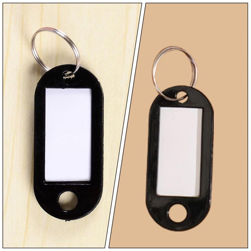 100 Pcs Black Key Tags with Rings Writable Labels for Luggage Pet Organizing Sturdy ID Tags - Image 5