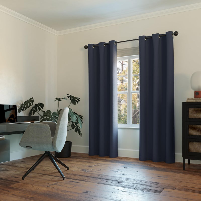 Sun Zero Easton Energy Saving Blackout Grommet Curtain Panel, 40" x 54", Navy Blue - Image 4