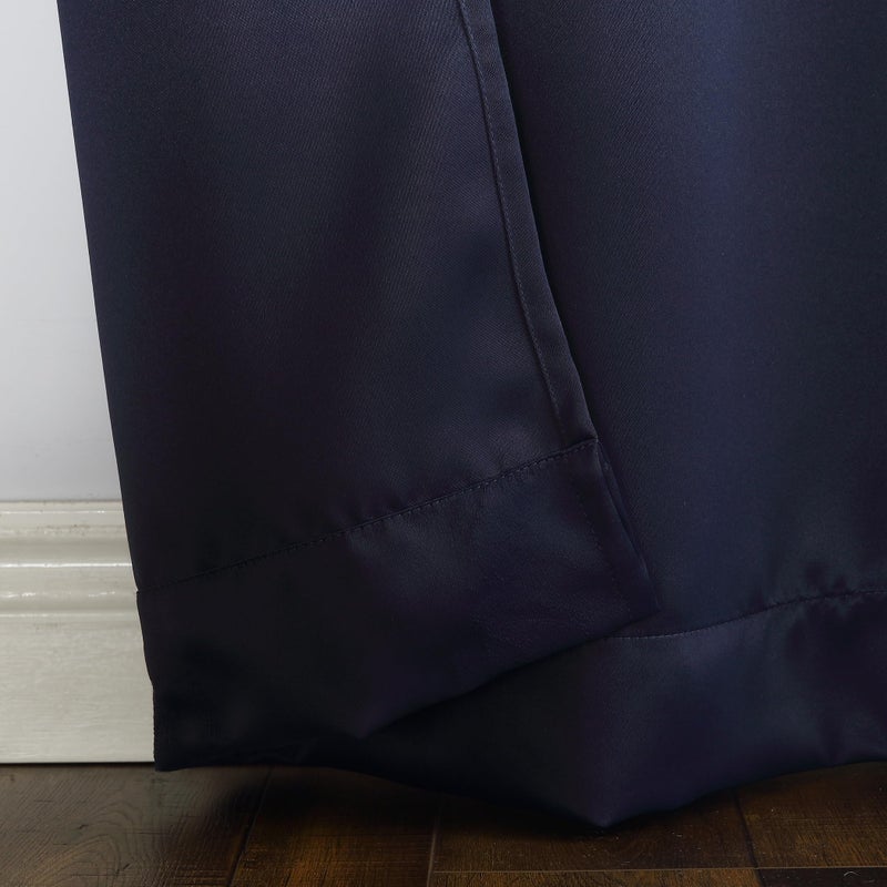 Sun Zero Easton Energy Saving Blackout Grommet Curtain Panel, 40" x 54", Navy Blue - Image 3