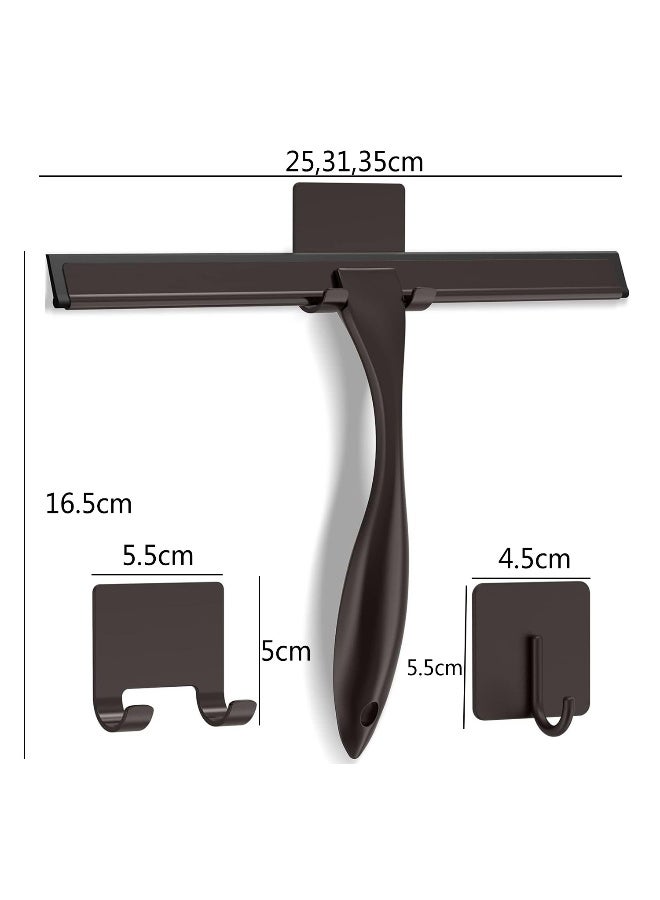 NIBEMINENT All-Purpose Stainless Steel Shower Squeegee for Shower Glass Door with 3 Adhesive Hooks, Bathroom Cleaner Tool Household Window Mirror Squeegee , Cleaning Tile Wall, Car - Image 1