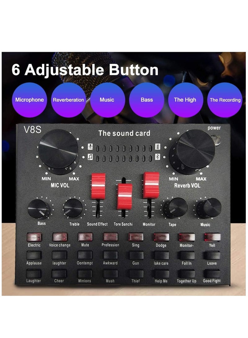 Lixada Multi-functional Live Sound Card BM800 Microphone Set Audio Recording Equipments (Black) - Image 2