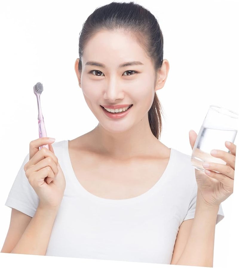 FRCOLOR 6pcs Crystal Clear Toothbrush Silver Ion Bristles Deep Cleaning Soft Ergonomic Design Adult Oral Care - Image 3