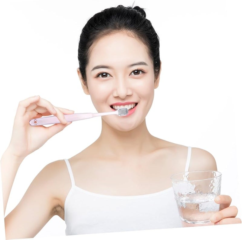 FRCOLOR 6pcs Crystal Clear Toothbrush Silver Ion Bristles Deep Cleaning Soft Ergonomic Design Adult Oral Care - Image 4