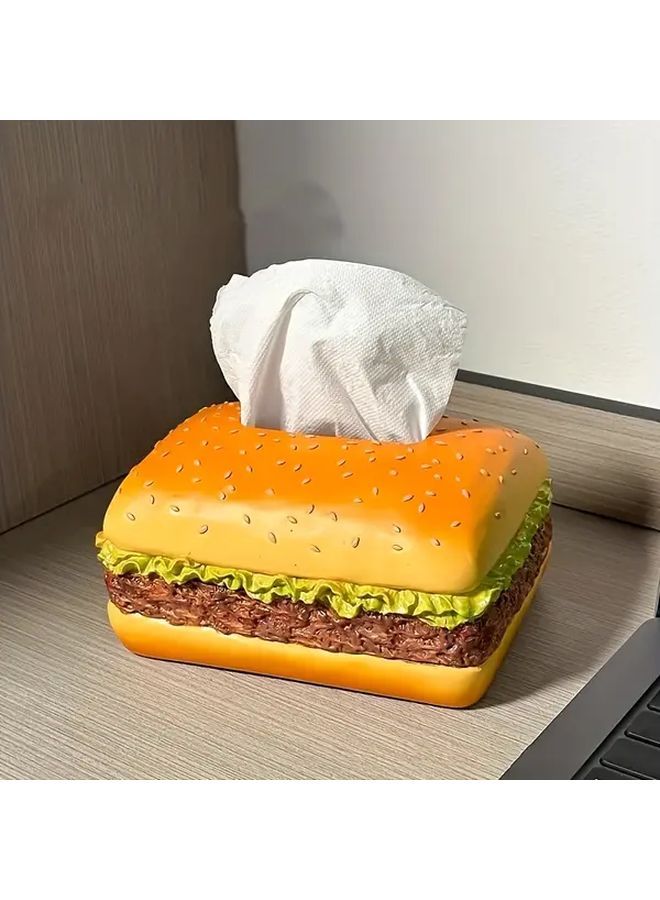 Round Color Paper Towel Holder Burger Shape Dispenser With Sesame Seed Design For Kitchen Office Desk - Image 4
