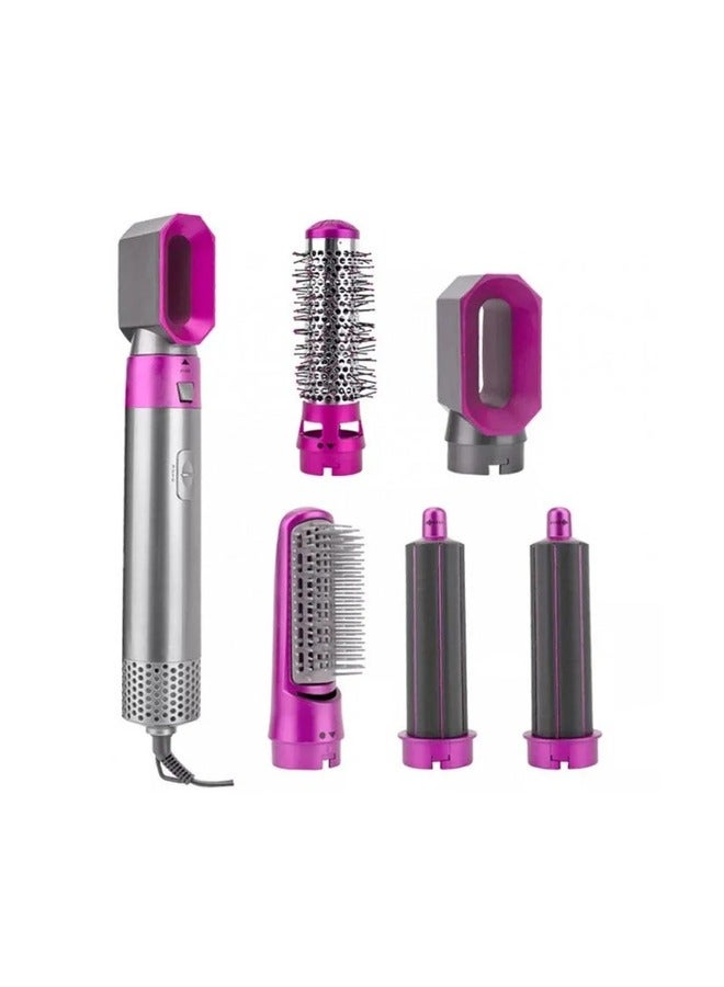 Generic Multifunctional 5-in-1 hair dryer, hair straightener comb, negative ion salon hot air styler, and styling tool set suitable for curling, blow-drying, and straightening to prevent hand burns.  - Image 2