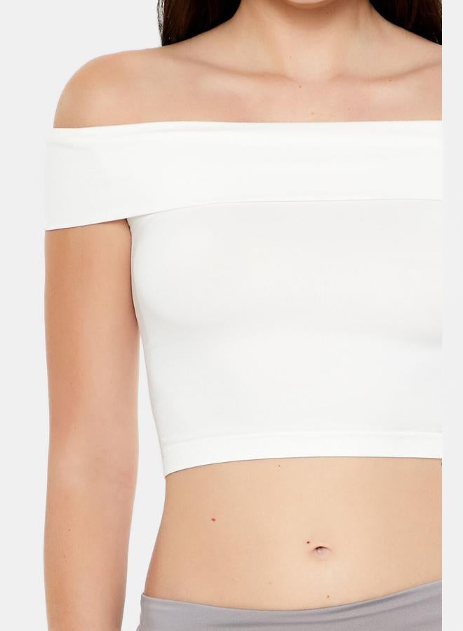 FOREVER 21 Seamless Off-the-Shoulder Crop Top  - Image 3