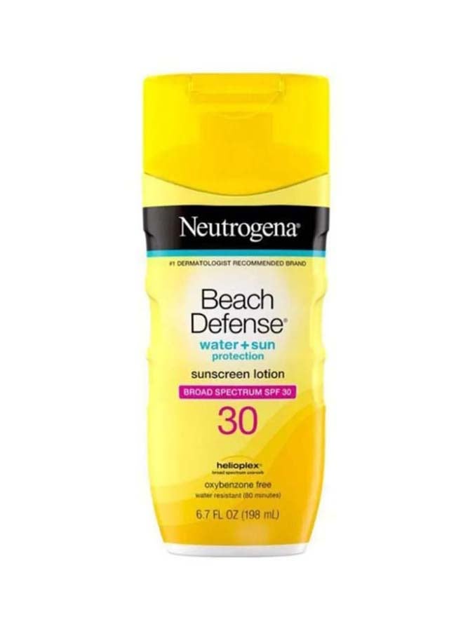 Neutrogena Beach Defense Water + Sun Protection Sunscreen Lotion SPF 30 Yellow 6.7Fluid Ounce - Image 1