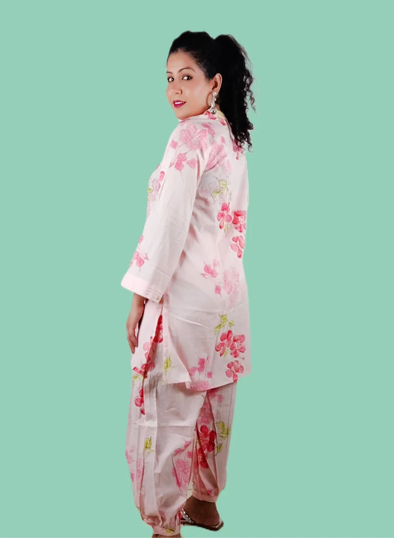 باناش برييا طقم متناسق من القطن | فستان هندي للنساء | زي تقليدي سلوار قميص كورتا وبنطال ودوباتا | طقم كورتا تقليدي جاهز للارتداء