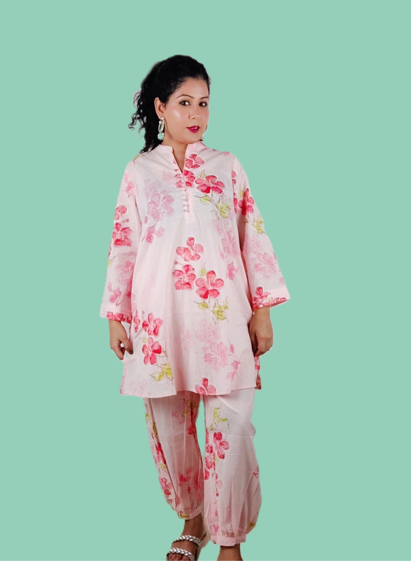 PRIYA’S PANACHE Cotton Co-Ord Set | Indian Dress for Women | Traditional Dress Salwar Kameez Kurti Pant Dupatta Set | Ready to Wear Ethnic Kurta Set  - Image 3