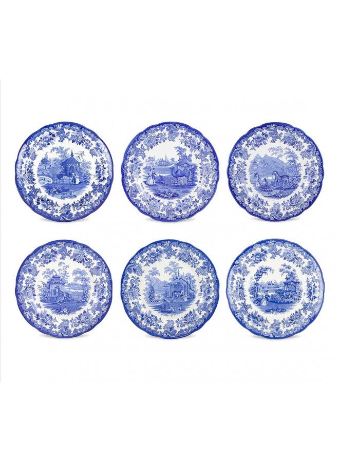 Spode Spode Blue Room Zoological Plates | Set of 6 | 10.5-Inch Dinner and Salad Plate | Blue Serving Plate | Fine Earthenware | Microwave and Dishwasher Safe | Made in England  - Image 1