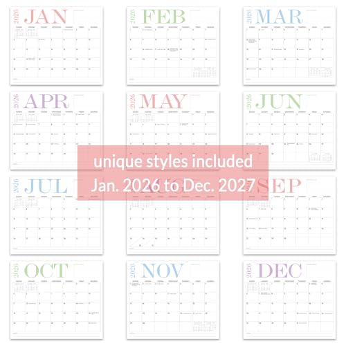 Zuozee Magnetic Calendar for Refrigerator, 12.9"x 10.9" Fridge Calendar from Jan. 2026 to Dec. 2027, Wall Calendars 2026-2027 Prefect for Planning and Organizing Your Life - Image 3