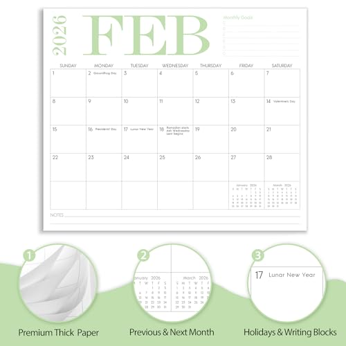 Zuozee Magnetic Calendar for Refrigerator, 12.9"x 10.9" Fridge Calendar from Jan. 2026 to Dec. 2027, Wall Calendars 2026-2027 Prefect for Planning and Organizing Your Life - Image 2