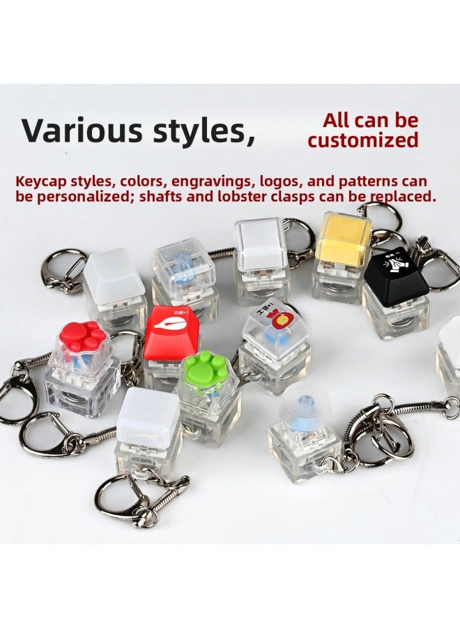 Single Shaft Tester With Light Keychain Decompression Transparent Base Luminous Shaft Tester Mechanical Keyboard Shaft Body Experience Device 