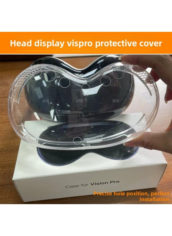 Generic - For Apple VR Head Display Protective Cover For Apple Vision Pro Protective Cover Transparent Anti-drop Protective Case-Specifications:Fine Hole Transparent Green + Packaging Box - Image 1