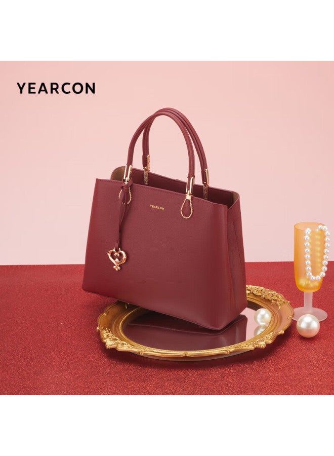 YEARCON Yierkang Large Capacity Tote Bag, Cowhide Mom Bag, Wedding Bag, Handbag, Women's Style, Qixi Valentine's Day Gift - Image 2