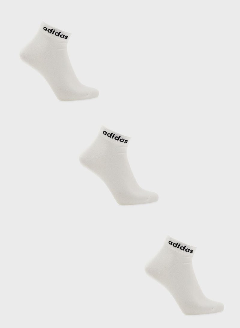 Adidas جوارب كاحل مبطنة خطية 3 أزواج - Image 1