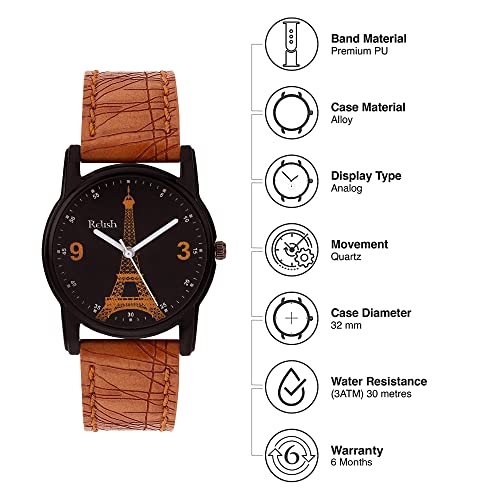 Relish Analog Watches for Girls & Women (Brown) - Image 3
