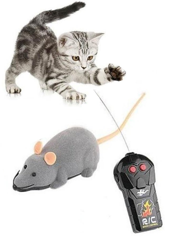 Electronic Remote Control Rat Toy for Cats, Dogs & Kids, Gray - Image 1