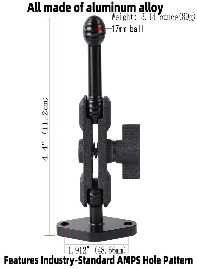 Leenconghui Aluminum AMPS to 17mm Ball Adapter with Extension Rod for Car Phone Holder, Drill Mount Ball Plate Base Meets Industry Standard AMPS Hole Pattern,Compatible with Garmin GPS Nuvi Dezl Drive Zumo RV - Image 2