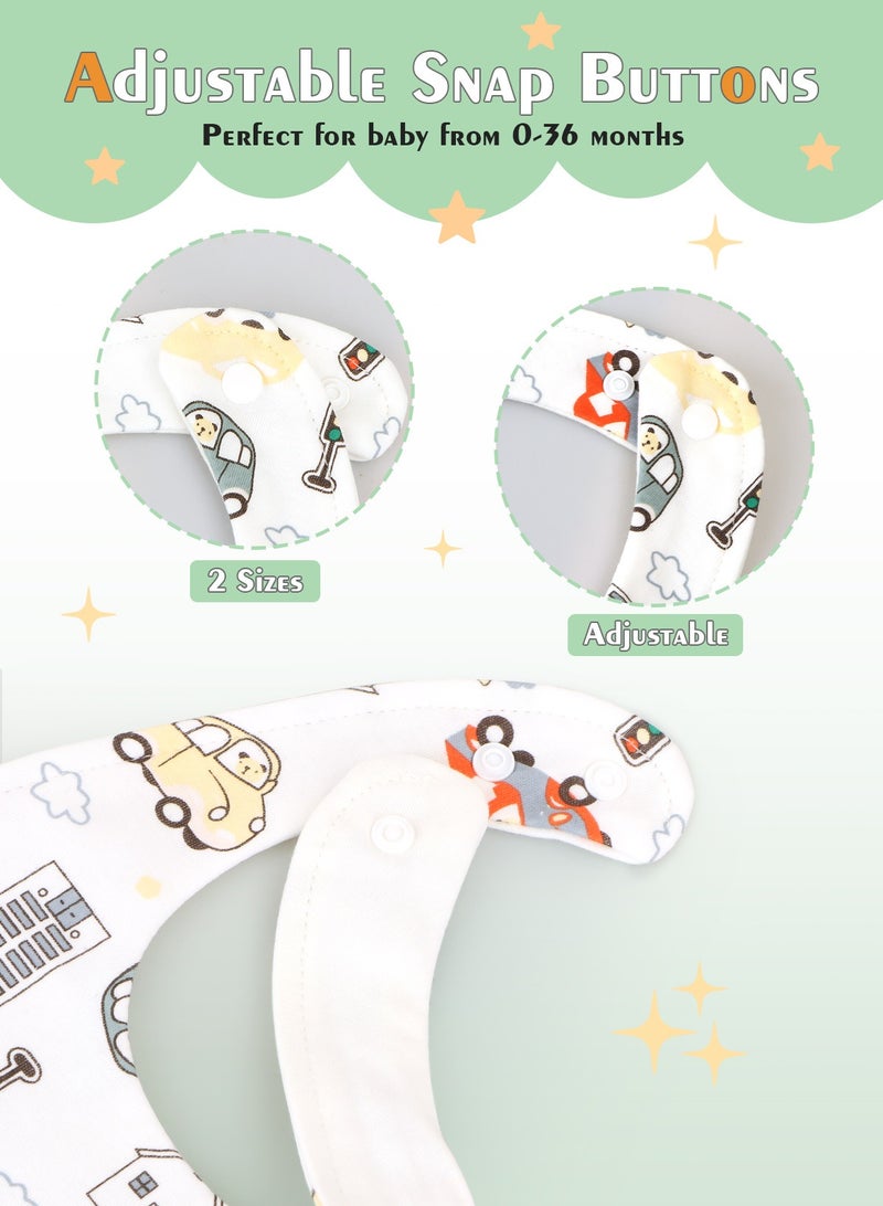 URbazaar 8 Pack Dribble Bibs, Soft Cotton Baby Teething Bibs Waterproof Drool Bibs (Multicolour). - Image 4