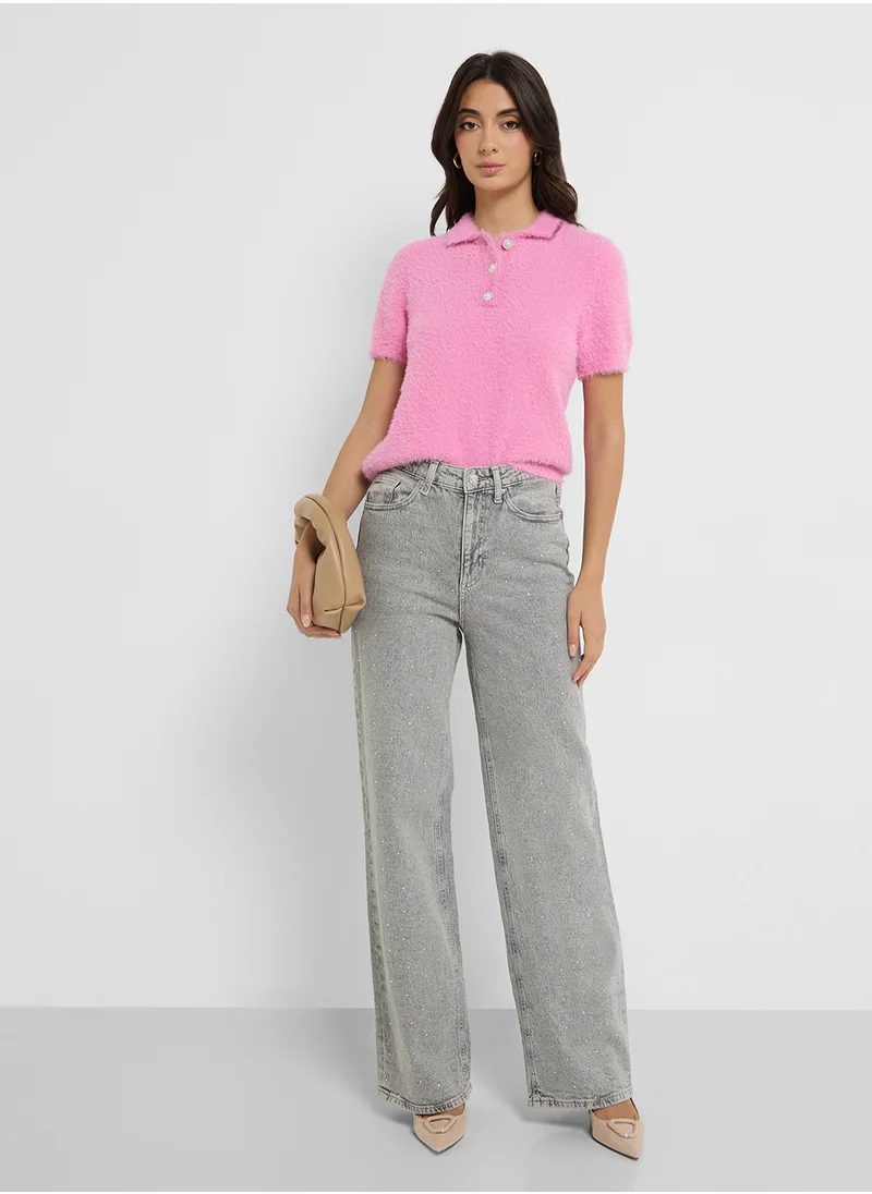 VERO MODA Buttoned Neck Knitted Sweater