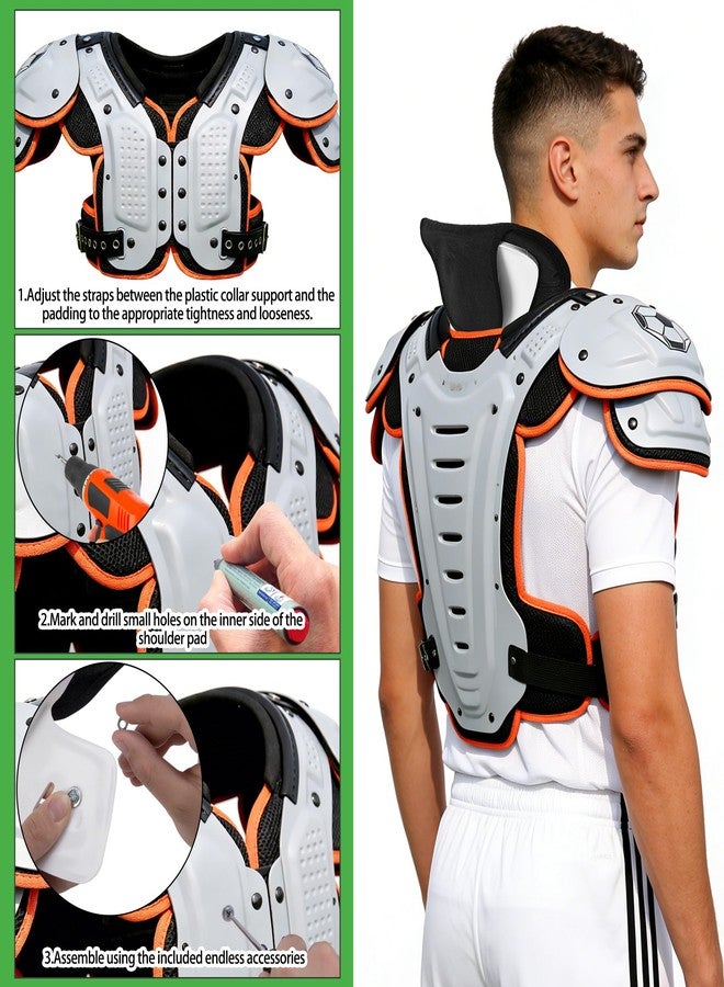 Shupakul Detachable Football Butterfly Restrictor, 1cm Extra Thickened Football Neck Protector Attach to Shoulder Pads, Cowboy Collar Shoulder Pad for Adults Athletes Sports Enhanced Impact Protection - Image 4