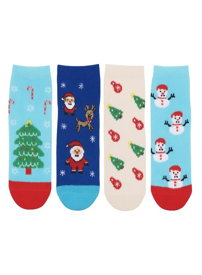 Secure Steps Baby Socks for Kids - Anti Skid Cotton Socks for Baby Girl & Boy | Soft Warm Winter for 3-5 Years | Made in India Toddler Crawling | Premium Festive Children Socks | Pack of 4 - Image 1