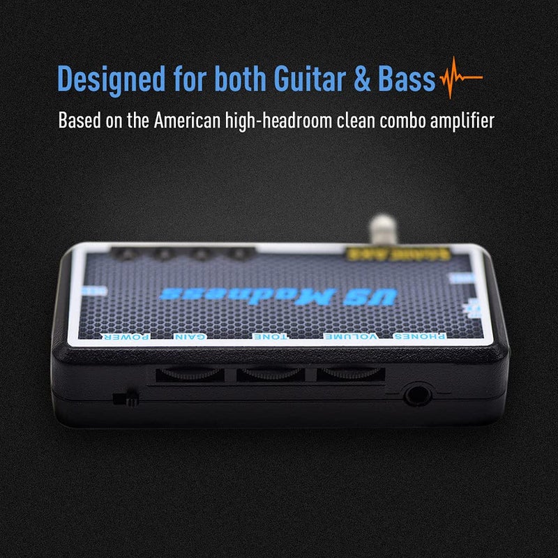 SONICAKE QAP-4E مضخم صوت الجيتار والباس US Madness مع تأثيرات الكورس والريفيرب ونغمة نظيفة عتيقة (قابل للشحن عبر USB، يناسب على سترات) - Image 2