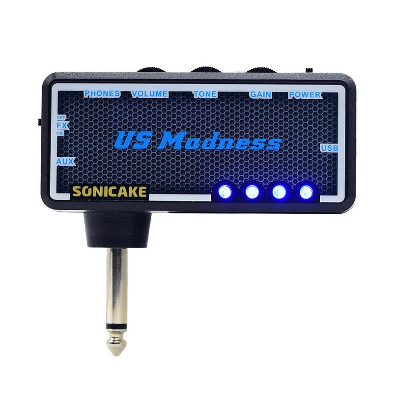 SONICAKE QAP-4E مضخم صوت الجيتار والباس US Madness مع تأثيرات الكورس والريفيرب ونغمة نظيفة عتيقة (قابل للشحن عبر USB، يناسب على سترات) - Image 1