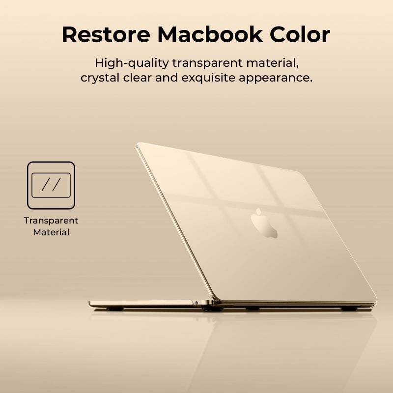 EooCoo Case Compatible with MacBook Air 15 inch 2024 2023 Release M3 A3114 M2 A2941 Liquid Retina Display, Plastic Hard Shell Case + Keyboard Cover + Screen Protector, Crystal Starlight - Image 2
