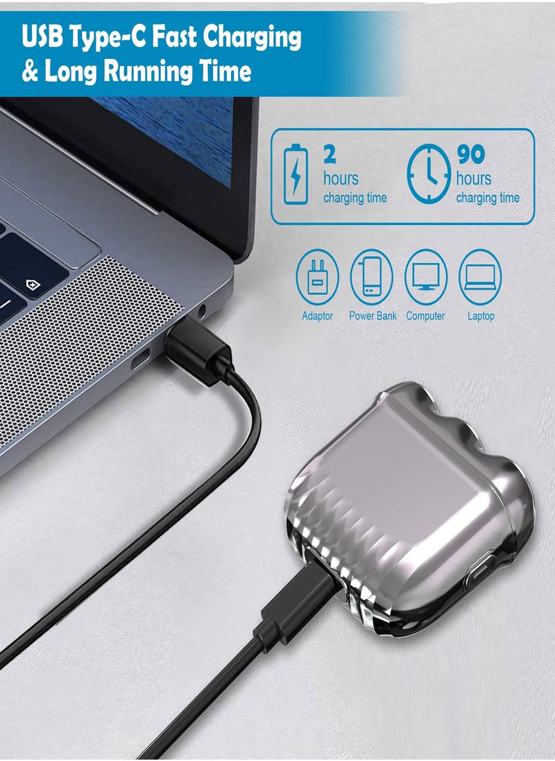 Excefore - Mini Shaver for Men Electric Razor Portable Travel Shaver Pocket Size Small USB Type C Electric Razor Wet Dry with 3 Rotary Shaver Head Men Cordless Battery Shavers for Men Beard Shaving - Image 1