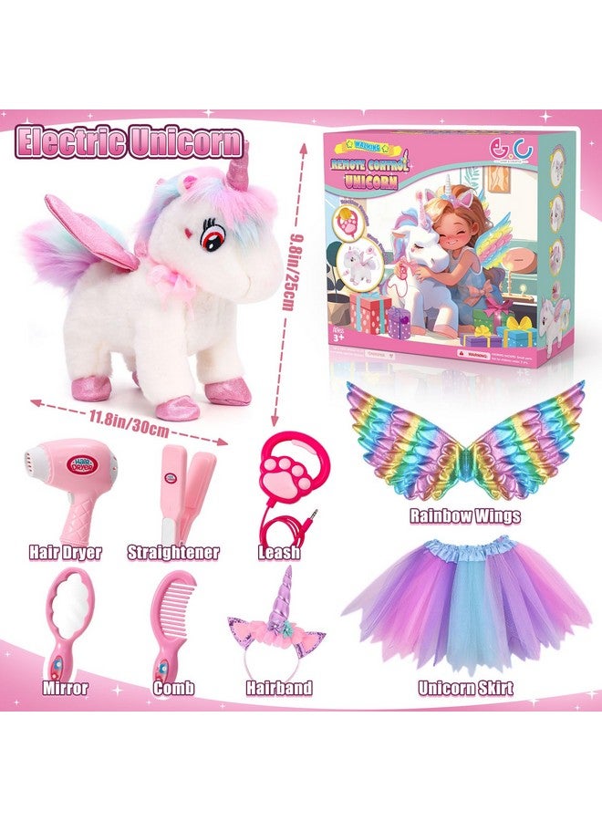 G.C Unicorns Gifts For Girls Toys 3 4 5 6 Year Old, Walking Talking Electronic Interactive Remote Control Plush Unicorn & Costume, Pretend Play Pet Care Toy Birthday Gift For Toddler Kid Girl Age 3+ - Image 4