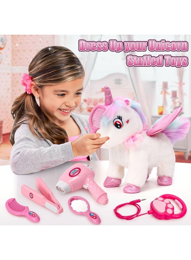 G.C Unicorns Gifts For Girls Toys 3 4 5 6 Year Old, Walking Talking Electronic Interactive Remote Control Plush Unicorn & Costume, Pretend Play Pet Care Toy Birthday Gift For Toddler Kid Girl Age 3+ - Image 5