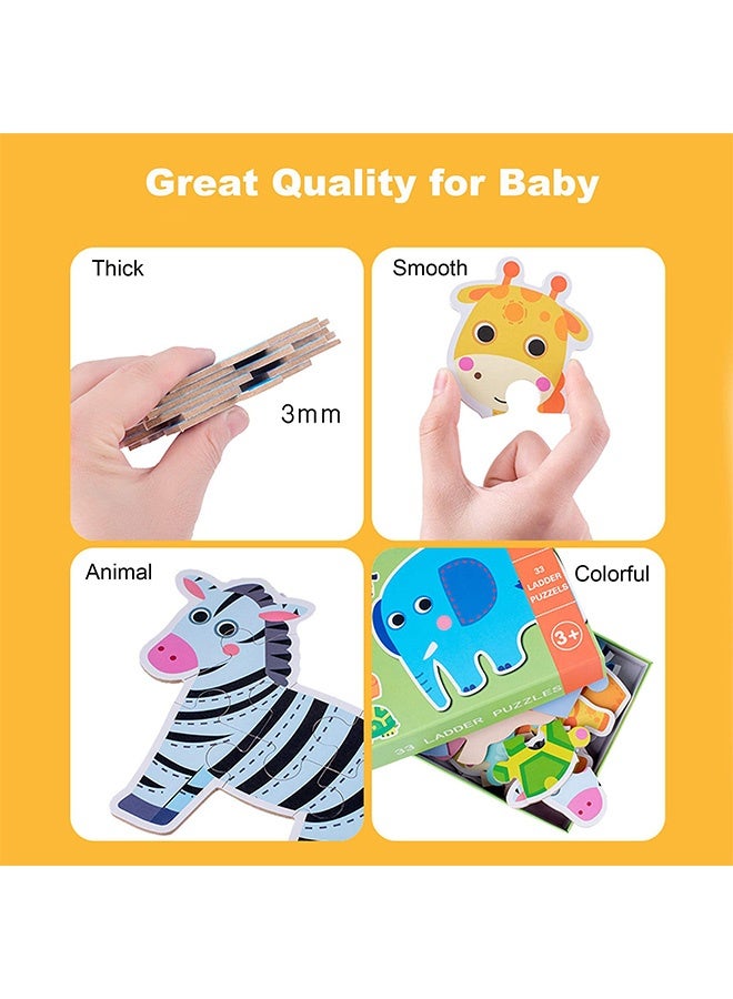 Peachjoy ألغاز للأطفال من عمر 2 3 4 5 سنوات، ألغاز حيوانات السفاري للأرض للمبتدئين، هدايا تعليمية للبنات والأولاد والأطفال (6 عبوات) - Image 4