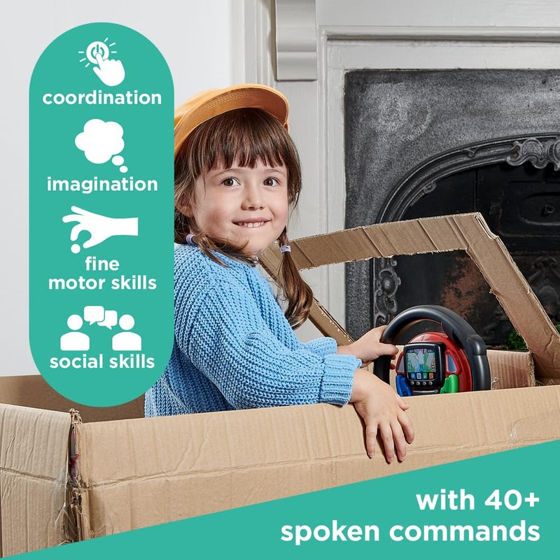 Casdon GPS Steering Wheel. Interactive Driving Toy for Kids 3+. Features Spoken Commands & Realistic Sounds. Boosts Motor Skills - Image 4