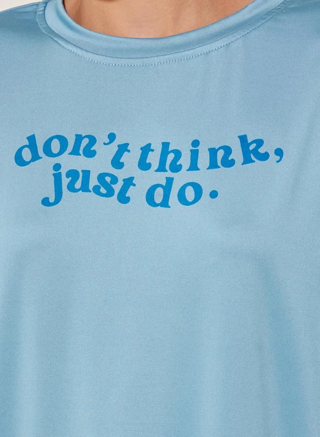 Styli Styli Slogan Print Round Neck Regular Fit T-Shirt