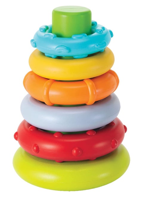 Rock'N Stack Rings Toy for Babies – Colorful Stacking Ring Tower for Toddlers – Classic Early Learning Toy for Fine Motor Skills, Shape & Color Recognition