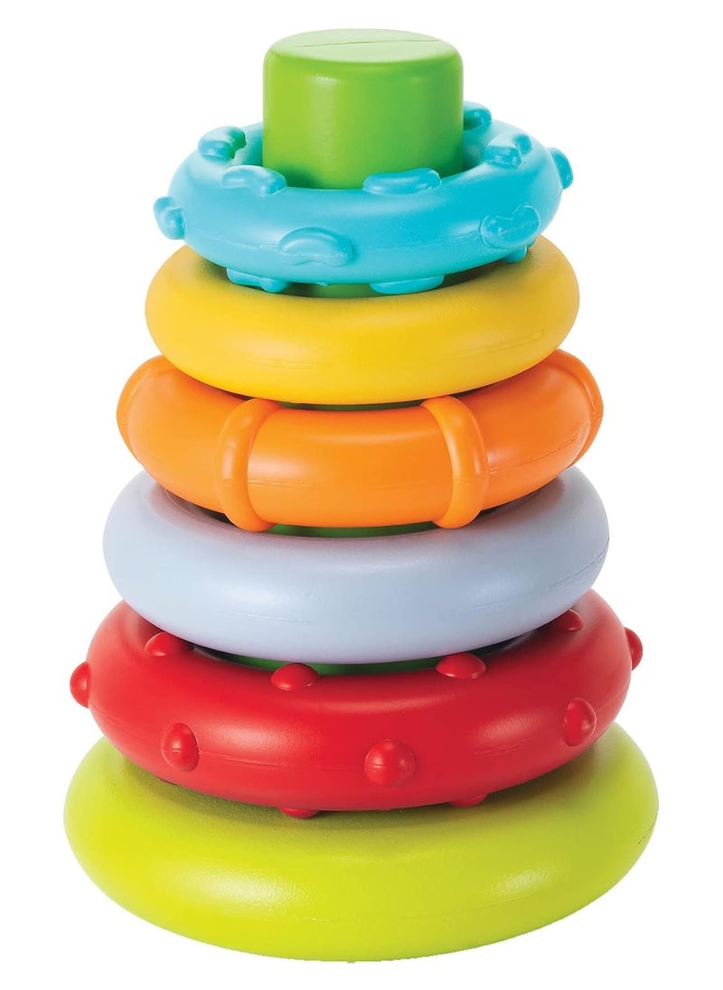 TOY GARDEN Rock'N Stack Rings Toy for Babies – Colorful Stacking Ring Tower for Toddlers – Classic Early Learning Toy for Fine Motor Skills, Shape & Color Recognition  - Image 1